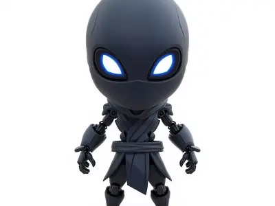 Aesthetic Stealth Ninja Chibi 3D Model Low-poly 3D model