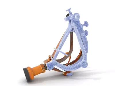 Vintage Brass Sextant model pack Low-poly 3D model