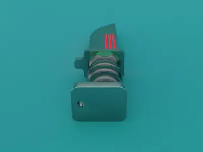 SCI-FI knife 3D model red Low-poly 3D model