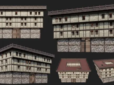 Medieval Castle 01 - 4K Textures Game Ready Low-poly 3D model
