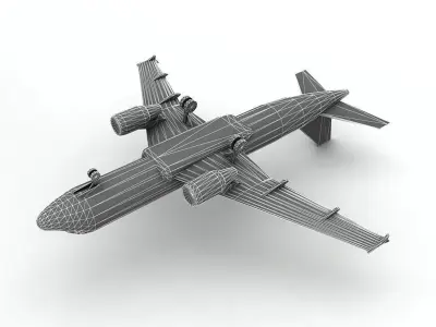 Airbus A320 Airliner - United Airlines LOW Low-poly 3D model