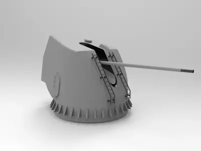 OTO Melara Naval gun 127mm 3D print model