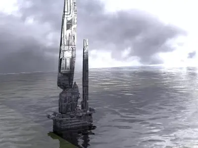 Halo Forerunner Inspired Alien Tower  3D model