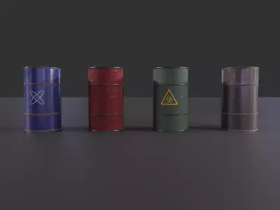 industrial and laboratory barrels Game-ready  Free low-poly 3D model