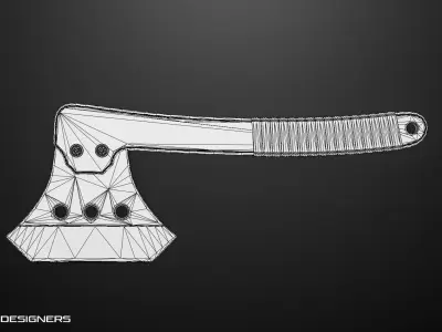 Wooden Axe Low Poly PBR 3D Model Low-poly 3D model