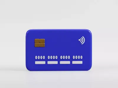 Cartoon Credit card 3D model Low-poly 3D model