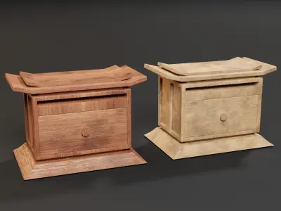 Kondo Nightstand Drawer  Low-poly 3D model