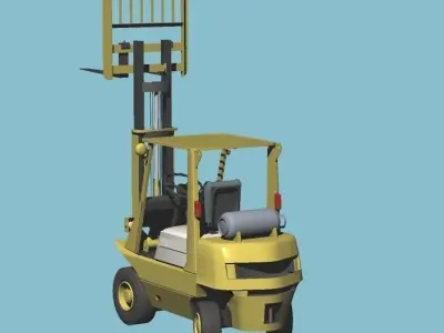 Old Counter Type Fork-Lift 3D model