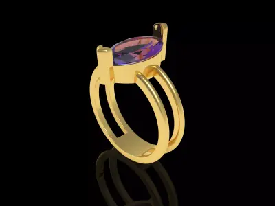 Marquise Diamond Ring 3D print model