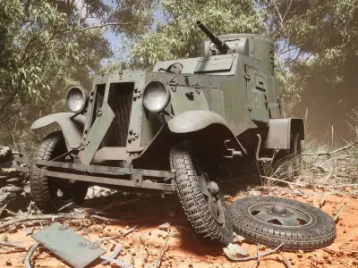 Ba6 armoured vehicle Low-poly 3D model