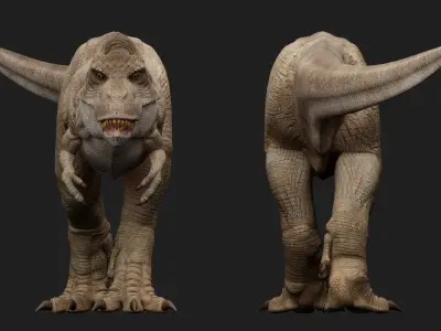dinosaur Low-poly 3D model 21