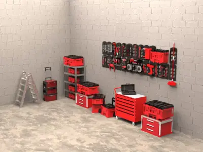 Milwaukee Power Tools and Storage System 3D model
