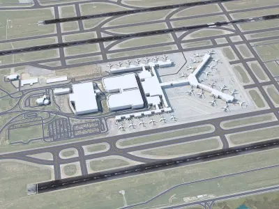 Memphis Airport 10km Low-poly 3D model