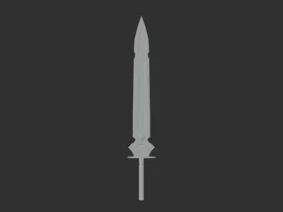 Gem Sword - PBR Game Ready - Easily Change Gem Color Low-poly 3D model