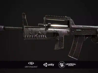 A91 Assault Rifle Low-poly 3D model