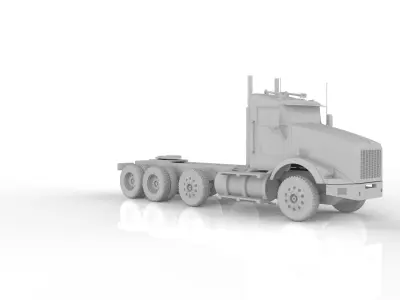 Kenworth T800 Chassis Truck 4axle 2005 3D print model