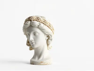 Roman Noble Bust with Ornamental Headband Low-poly 3D model