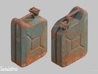 jerrican old rusty gas can 3D model