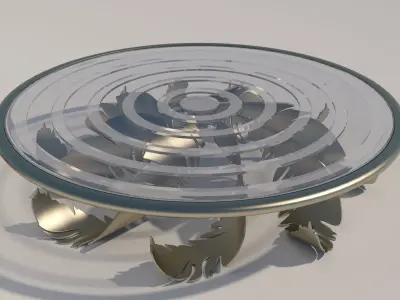 Bird feather table Euclidean Free 3D model