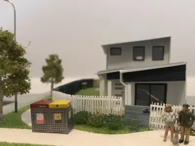 HO Scale Modern Rubbish Bin 3D print model