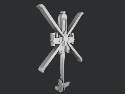 STL models for 3D printing and CNC helicopter 3D print model