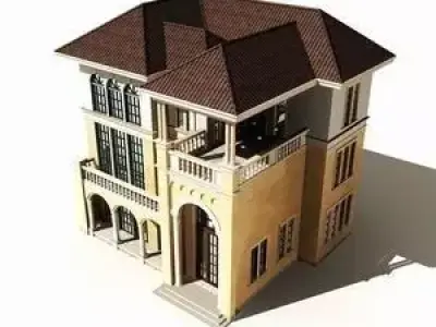 Villa three story house 3D model