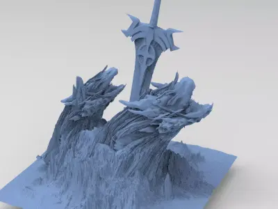 Dragon Clawed Spiked mountain swords 3  3D model