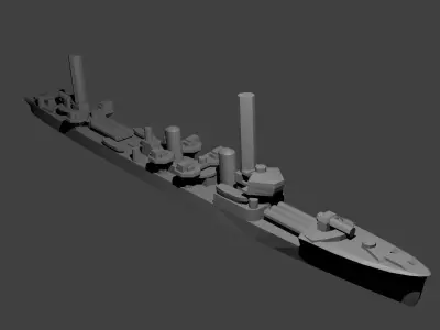 Japanese Mutsuki Class Destroyer Warship 3D print model