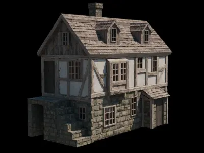 3D Medieval House Village 3 3D model