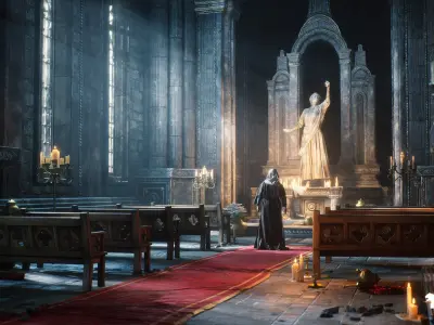 Ancient Cathedral Environment Low-poly 3D model