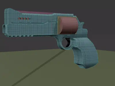 CAL 44 Magnum Low-poly 3D model