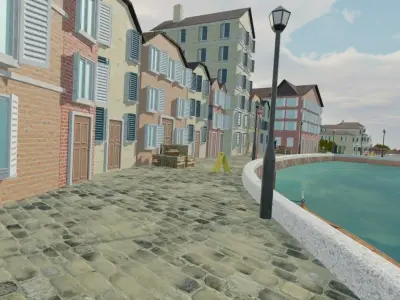 Venetian Canal Cityscape 3D model