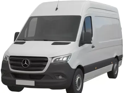 Mercedes Sprinter Detailed interior Standard High Roof 2023 3D model