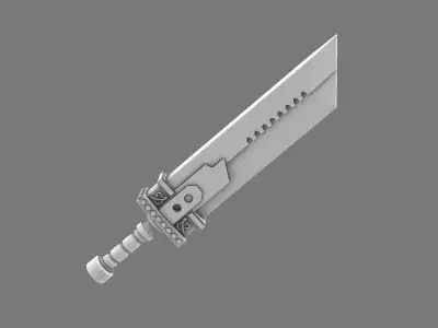 Space Knights Fantasy Cloud Sword NOHAND 3D print model