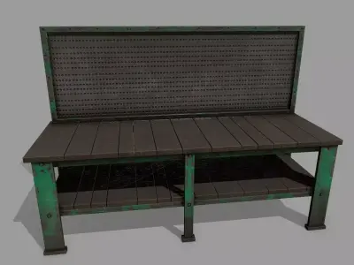 workbench bench Low-poly 3D model order