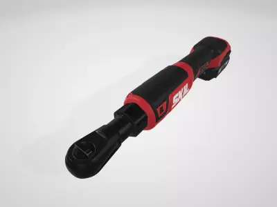 Ratchet Wrench with Battery and PWR JUMP Charger Low-poly 3D model