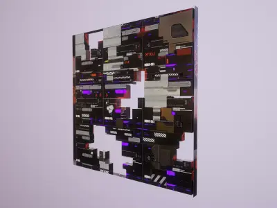 Sci-Fi panel Low-poly 3D model buy