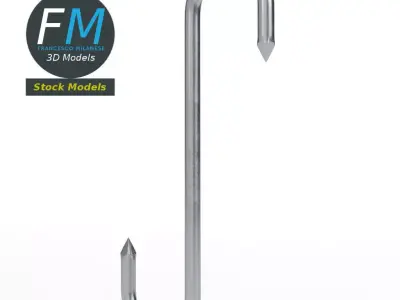 S-shaped meat hook 3D model