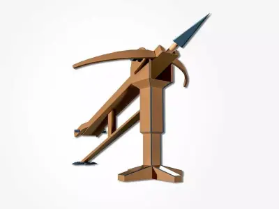 Medieval Ballista Bow Low Poly Free 3D model