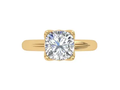 Solitaire Engagement Ring 3D print model 85