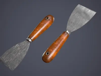 Paint Scraper Spatula Low-poly 3D model