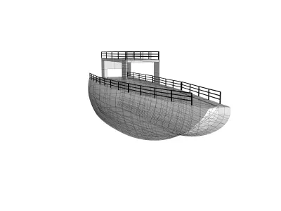 3d katamaran tekne Free low-poly 3D model