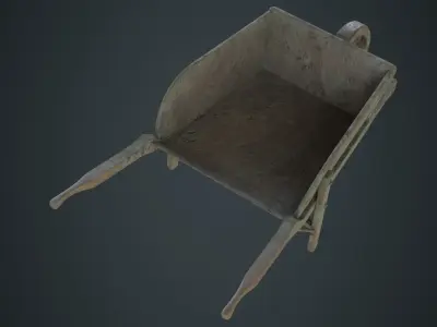 Wheelbarrow 4B Low-poly 3D model