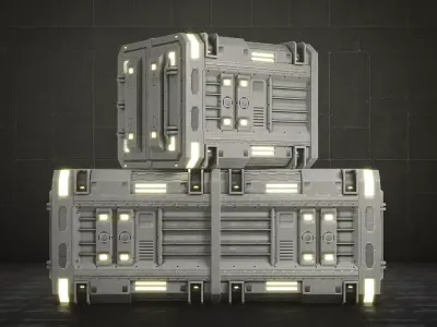 Sci-fi Container v4 Low-poly 3D model