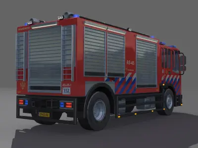 Dutch Firetruck 3D model