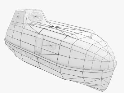 Enclosed Lifeboat Low-poly 3D model