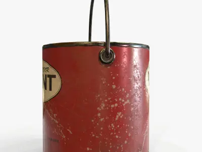 Paint Can Vintage Game Ready PBR Textures 3D Low-poly 3D model