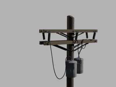 Utility Pylon Low-poly 3D model