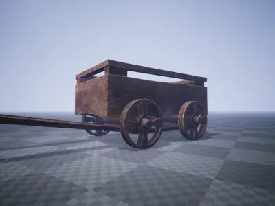 Damaged Cart  Low-poly 3D model