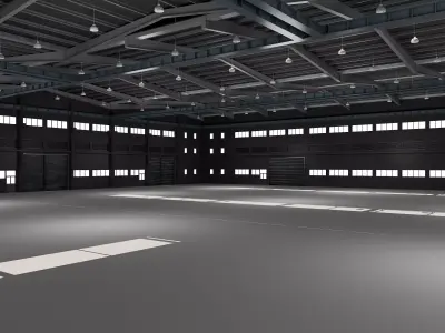 Exhibition hall warehouse interior 3D model